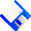 Labeled Blue Floppy Disk Clip Art